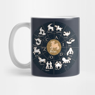 Aries, Zodiac, Astrology, Horoscope, Stars, Sun-and-moon. Birthday, Valentines-day, Holidays, Mug